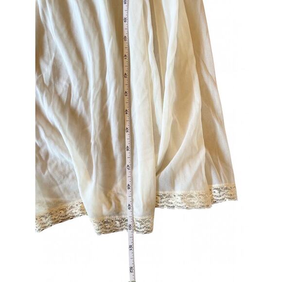 Vintage Hollywood Vassarette Cream Lace Midi Maxi Length Nightgown Size 36 0599B - Picture 8 of 10